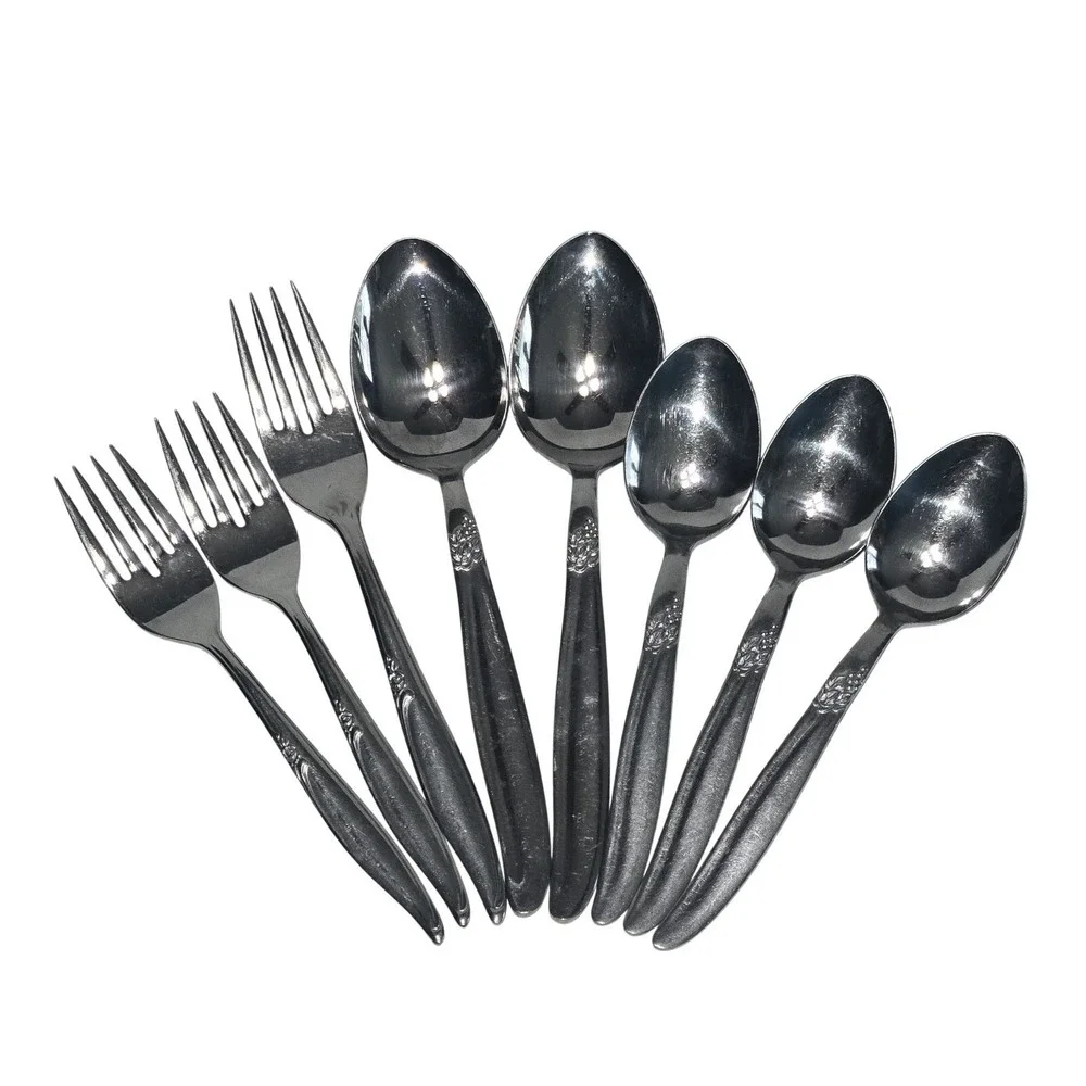 Vtg Montgomery Ward MWCO H Stainless Steel Japan Flatware Spoons And‎ Forks